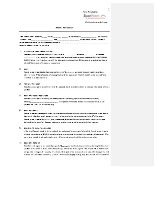 Free Download Bank Rental Agreement Word Format