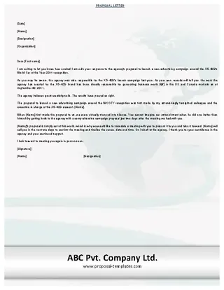 Free Download Formal Business Proposal Letter Microsoft Word