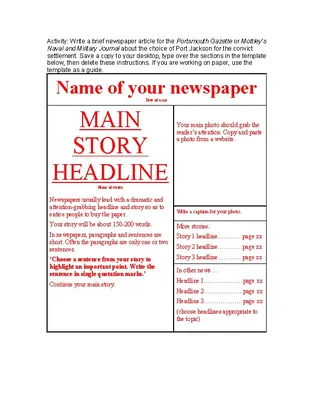 Free Download Newspaper Template Word Doc