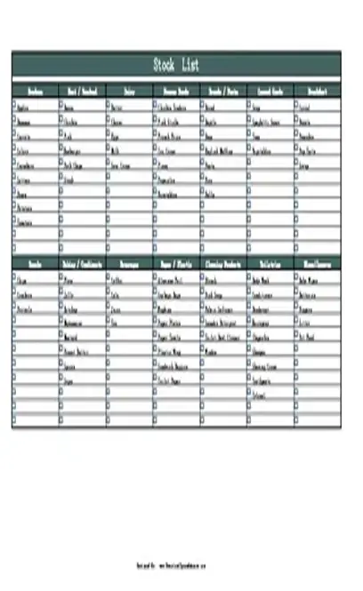 Free Excel Stock List Template