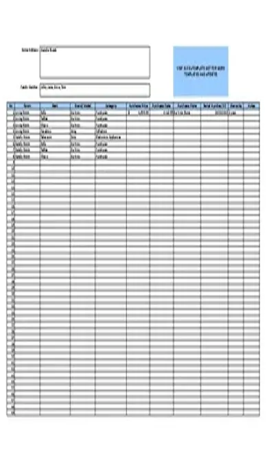 Free Home Inventory Form In Excel Format1