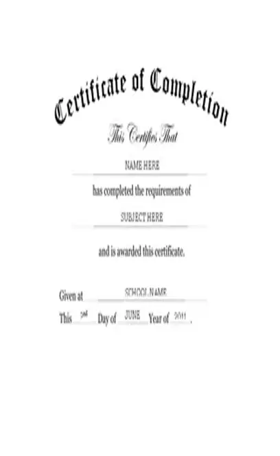 Free Kindergarten Preschool Certificate Of Completion Word