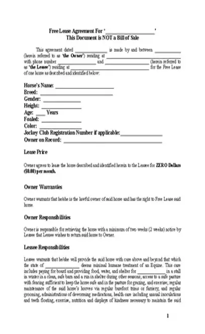 Free Lease Agreement Template