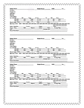 Free Nursing Report Worksheet Doc Download