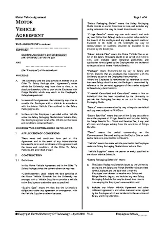 Free Vehicle Lease Agreement Template