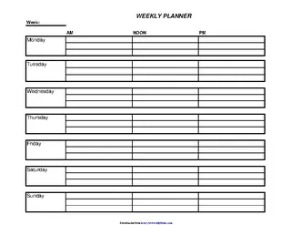 Free Weekly Planner Template