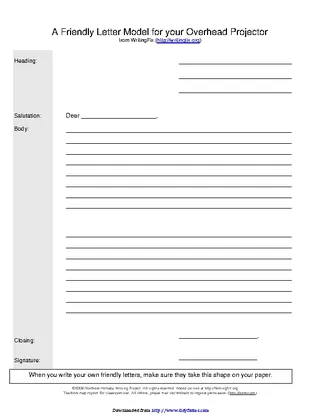 Friendly Letter Template 1