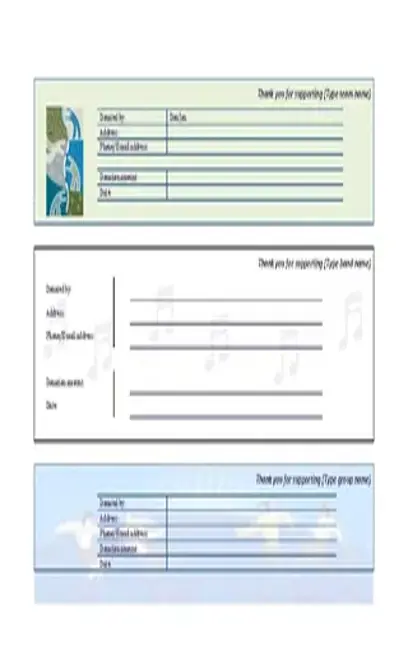 Fundraiser Receipt Template