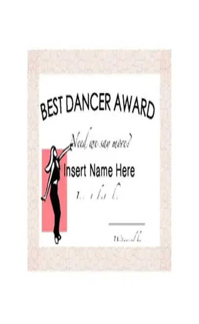 Gag Certificates Dancer Girl