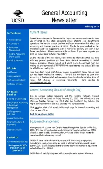 General Accounting Newsletter