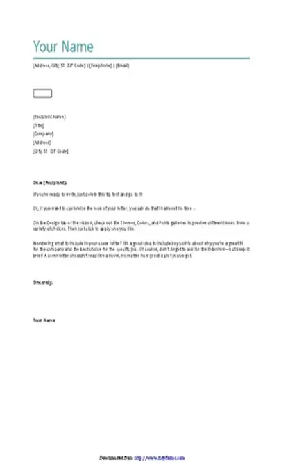 General Cover Letter Template 2