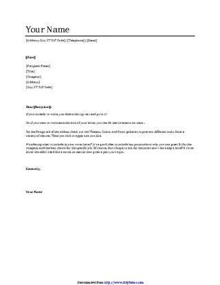 General Cover Letter Template 3