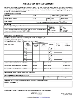 Generic Application For Employment 1