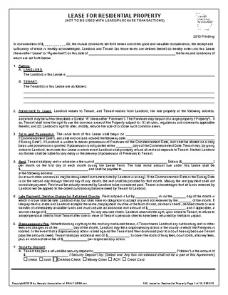 Georgia Association Of Realtors Lease Agreement