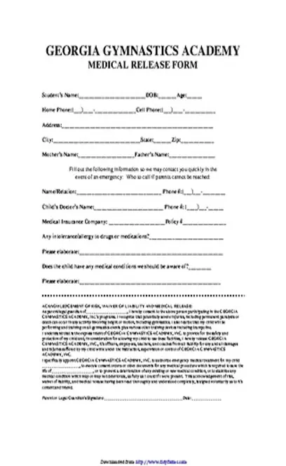 Georgia Medical Release Form 2