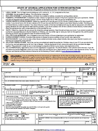 Georgia Voter Registration Application