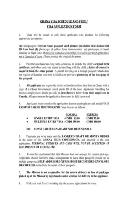 Ghana Visa Application PDF