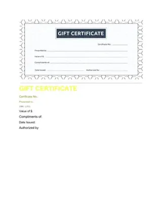 Novelty Gift Certificate PDF