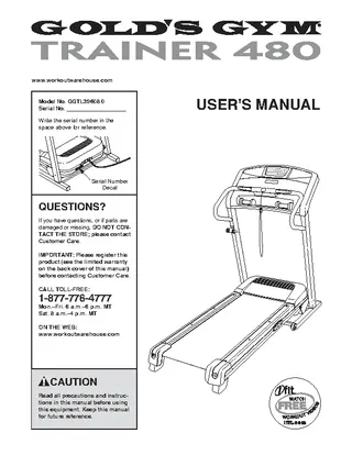 Golds Gym Users Manual Sample