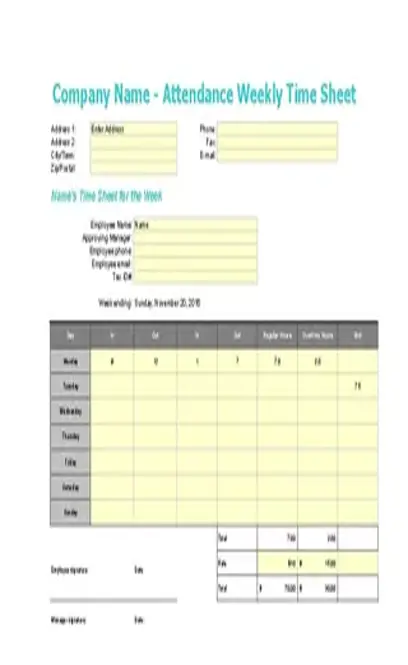 Google Timesheet Template