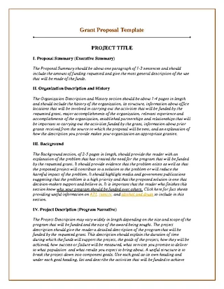 Grant Proposal Writing Template Sample