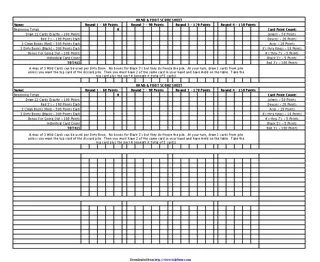 Hand And Foot Score Sheet 1