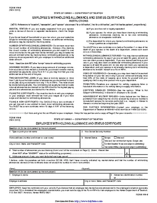 Hawaii Form Hw 4 From