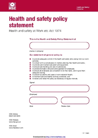 Health And Safety Policy Statement 1