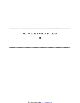 Health Care Power Of Attorney Template