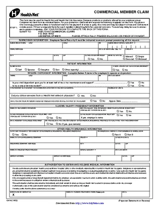 Health Net Commercial Member Claim Form