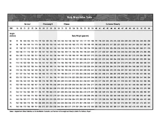 Height And Weight Bmi Chart For Boy