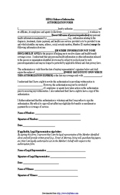 Hipaa Release Form