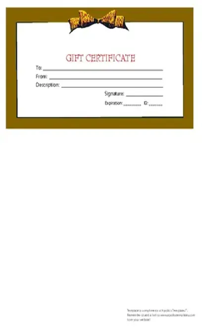 Holiday Gift Template Pdf Format Free Download