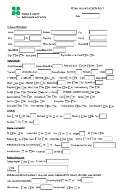 Home Insurance Quote Form