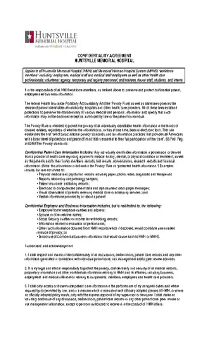 Hospitality Non Disclosure Agreement Simple Pdf Form