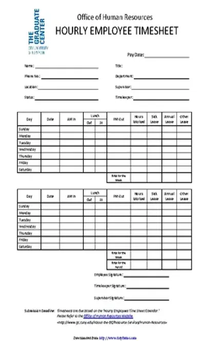 Hourly Employee Timesheet