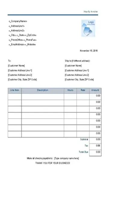 Hourly Invoice