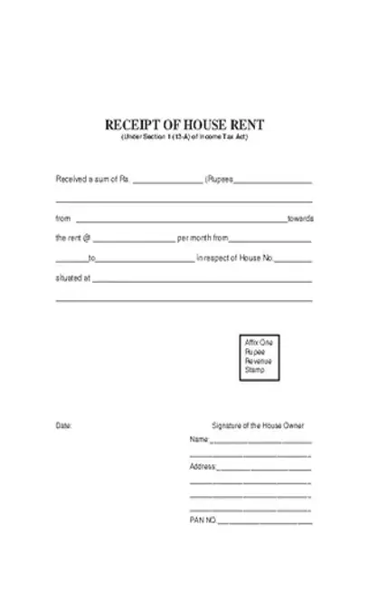 House Rent Receipt Template