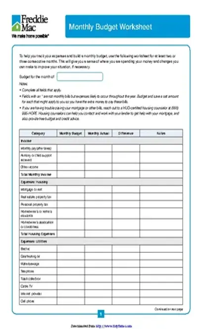 Household Budget Template 2 Monthly