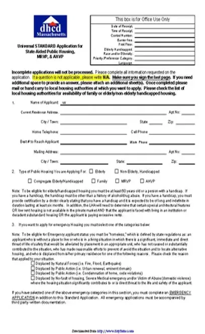 Housing Application Form