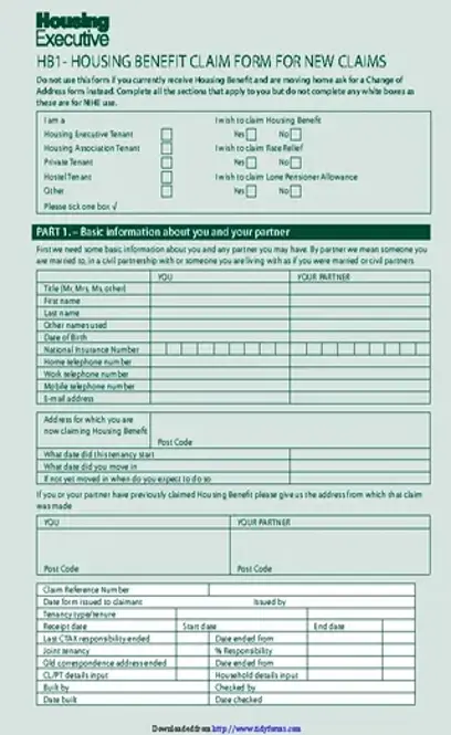 Housing Benefit Form Online