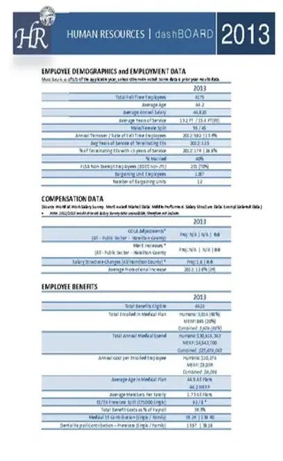 Human Resource Dashboard Example