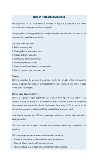 Human Resource Guidelines Template