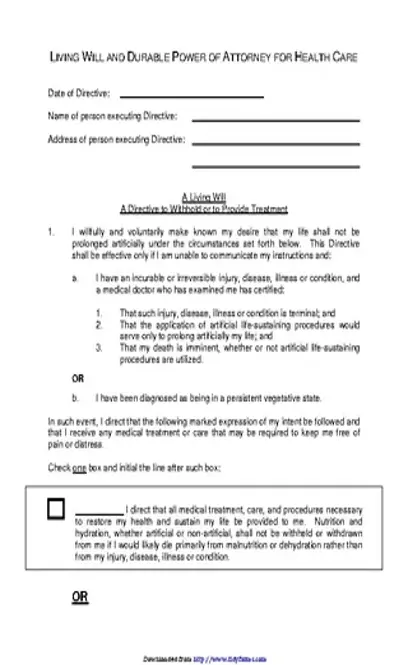 Idaho Advance Health Care Directive Form 1