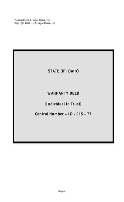 Idaho Warranty Deed Form