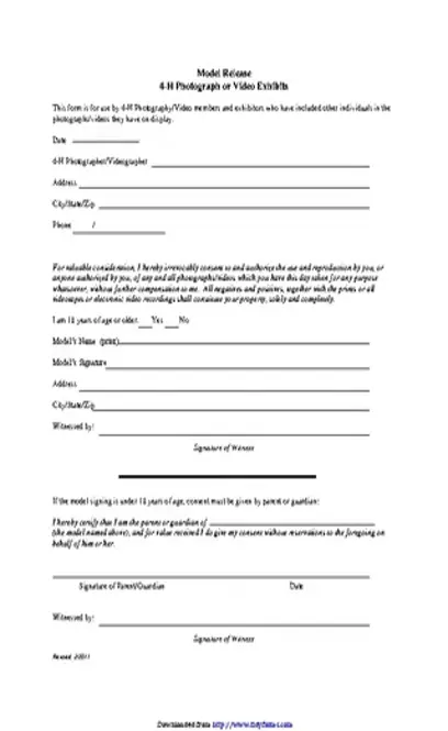 Illinois Model Release Form