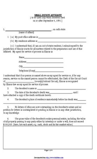 Illinois Small Estate Affidavit