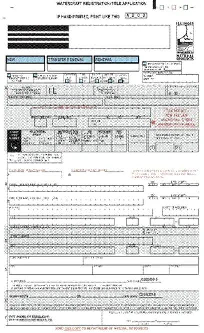 Illinois Watercraft Registration Title Application Form Il 422 0321