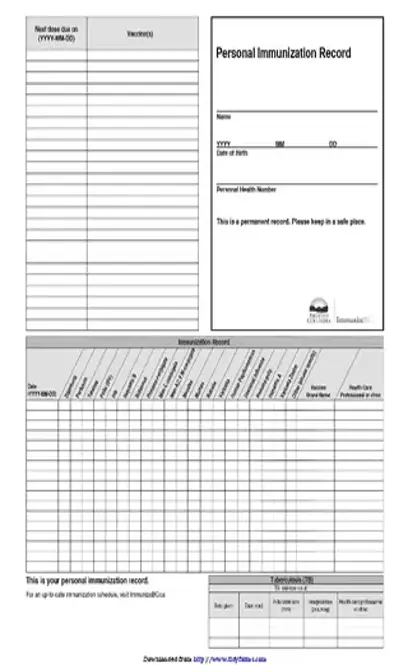 Immunization Record Card