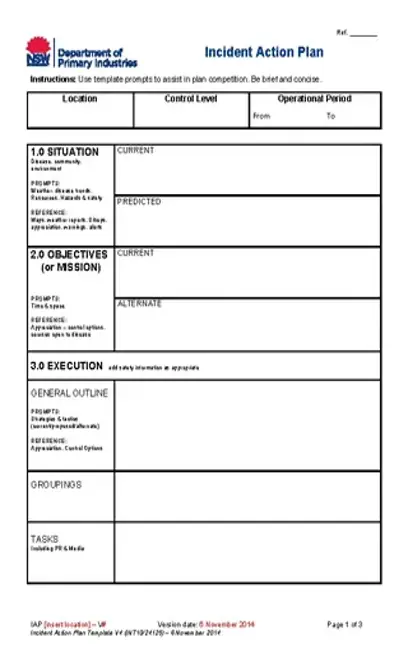 Incident Action Plan Template